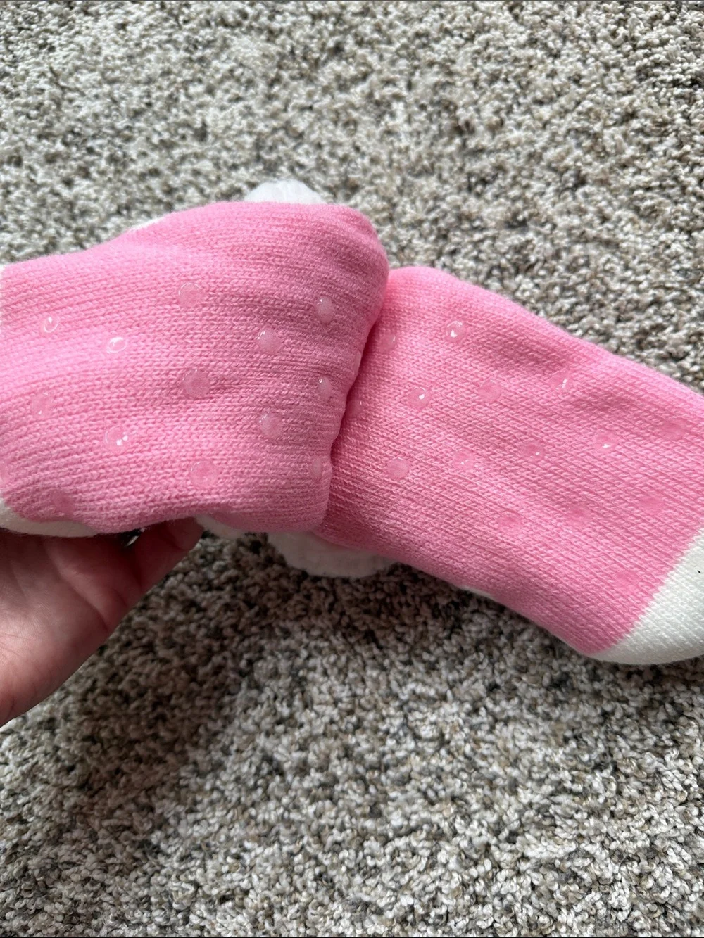 NWT Celebrate It Pink Santa Plush Cuff Slipper Socks